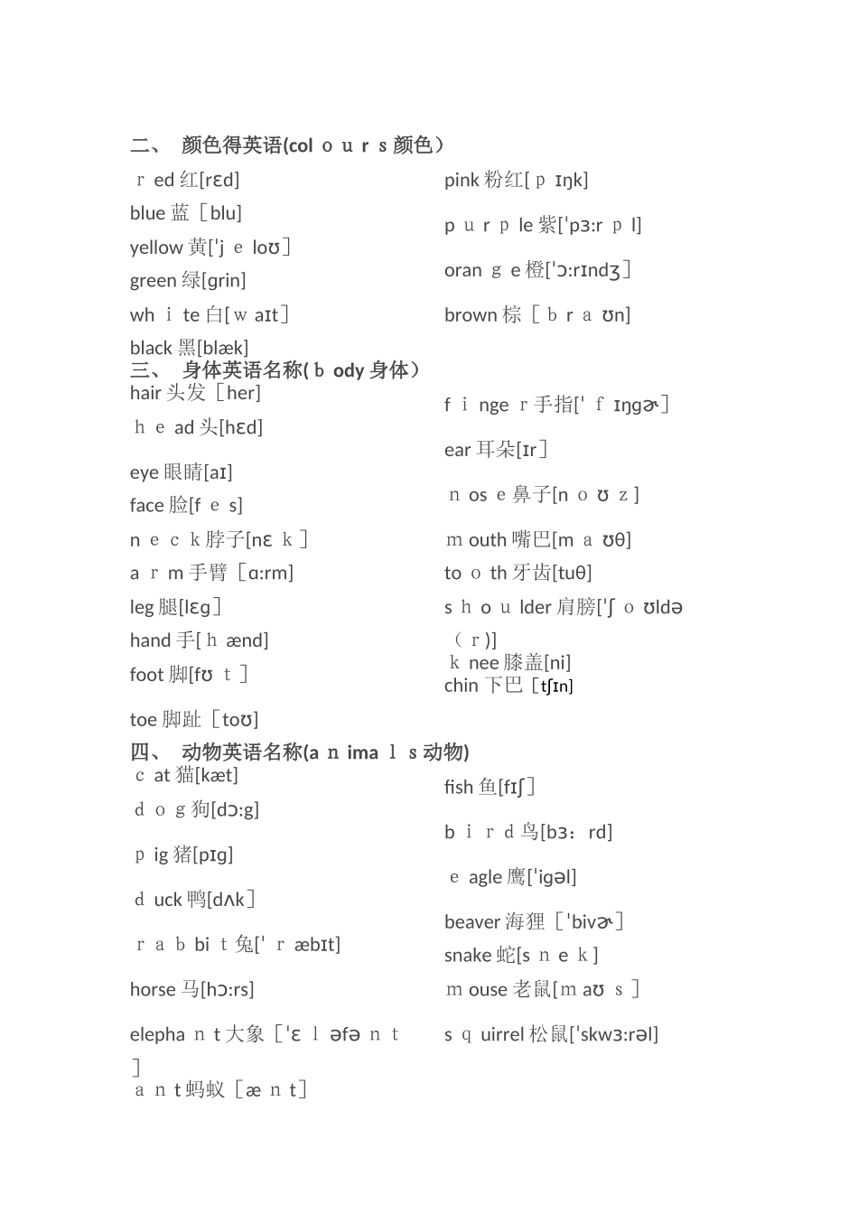 幼儿英语词汇大全_第3页