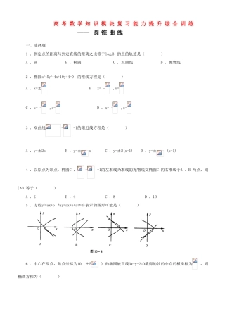 高考数学知识模块复习能力训练——圆锥曲线导学案 旧人教版