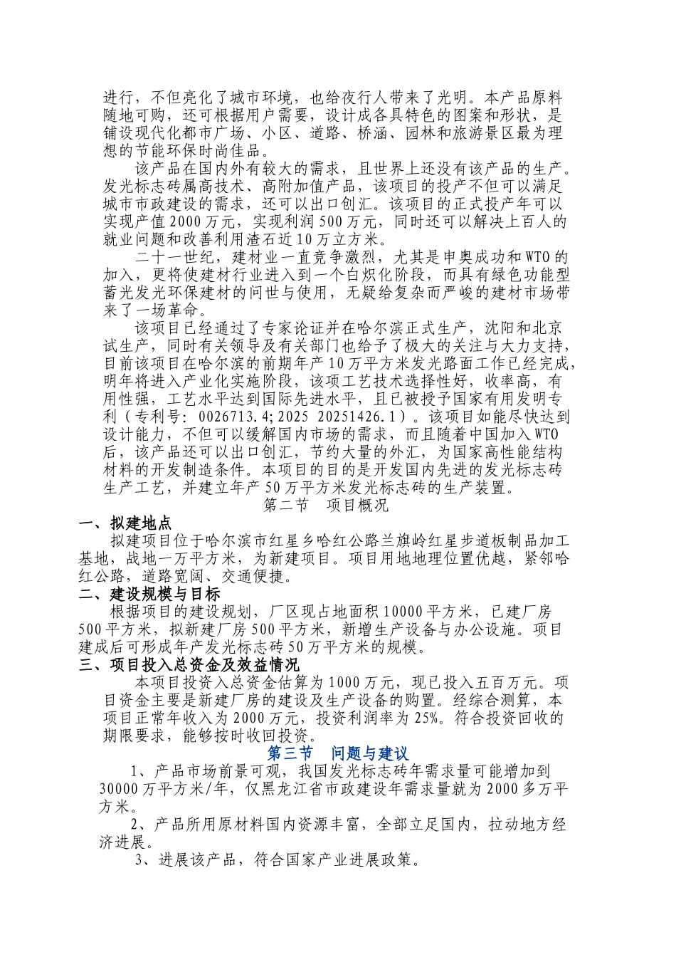 广水市发光路面砖项目可研报告_第3页