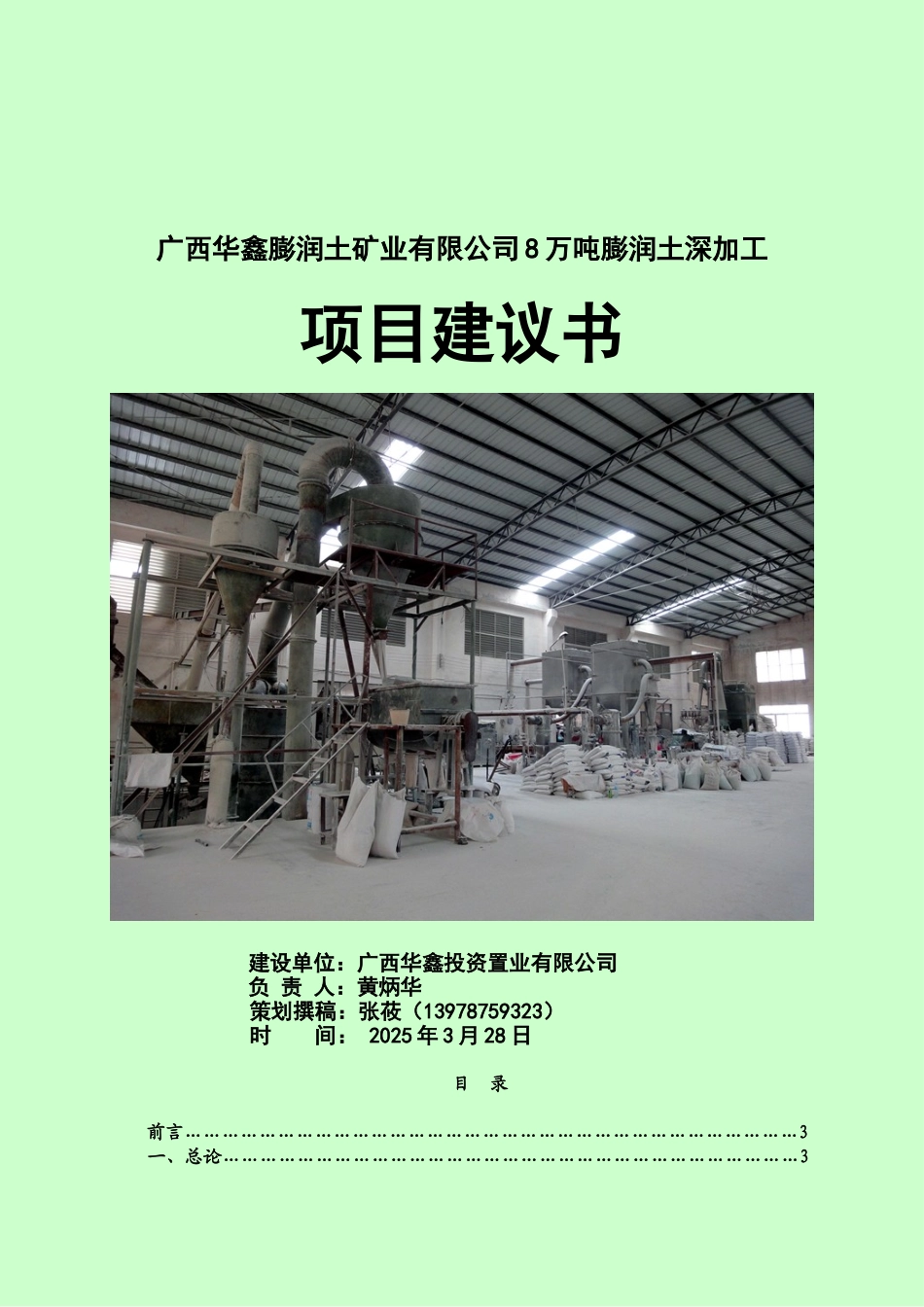 广西华鑫膨润土矿业有限公司8万吨活性白土深加工项目可行性研究报告_第2页