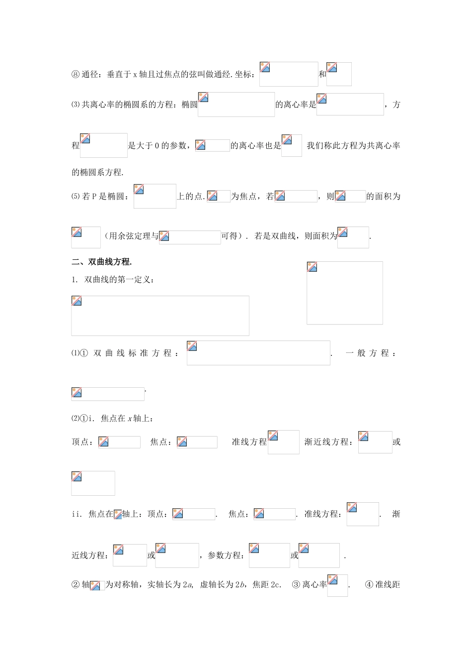 高考数学知识总结精华版-圆锥曲线方程学案 新人教版_第2页