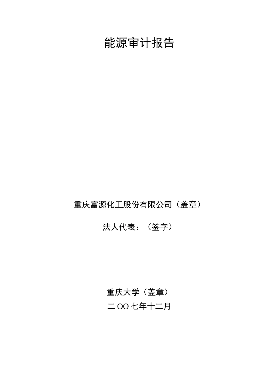庆重富源化工股份有限公司能源审计报告2025.3.3--大学毕设论文_第2页