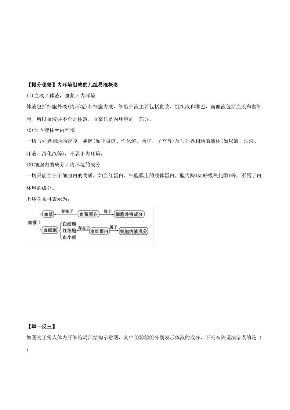 高考生物热点题型和提分秘籍 专题26 人体的内环境与稳态教学案-人教版高三全册生物教学案_第2页