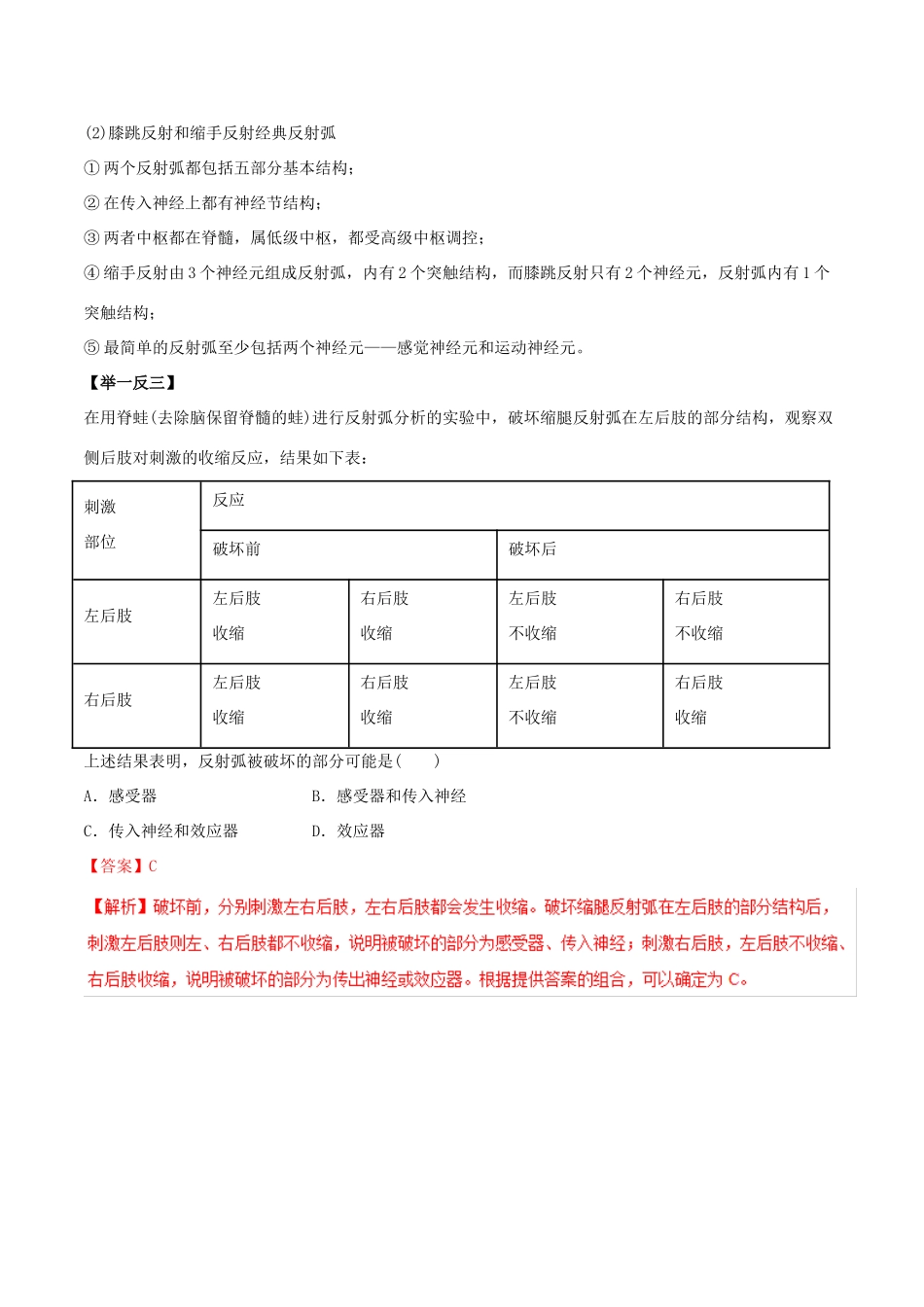 高考生物热点题型和提分秘籍 专题27 通过神经系统的调节教学案-人教版高三全册生物教学案_第3页