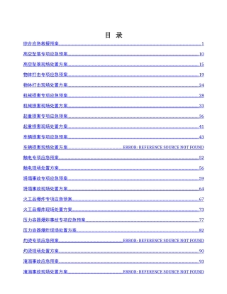 应急预案及现场处置方案