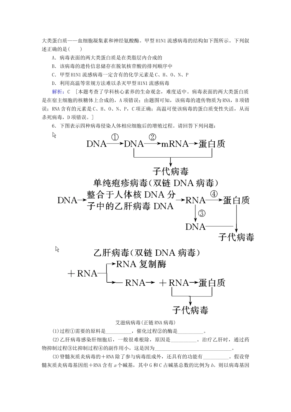 高考生物艺考生大二轮总复习 热点一 病毒的结构、分类及应用教学案-人教版高三全册生物教学案_第3页