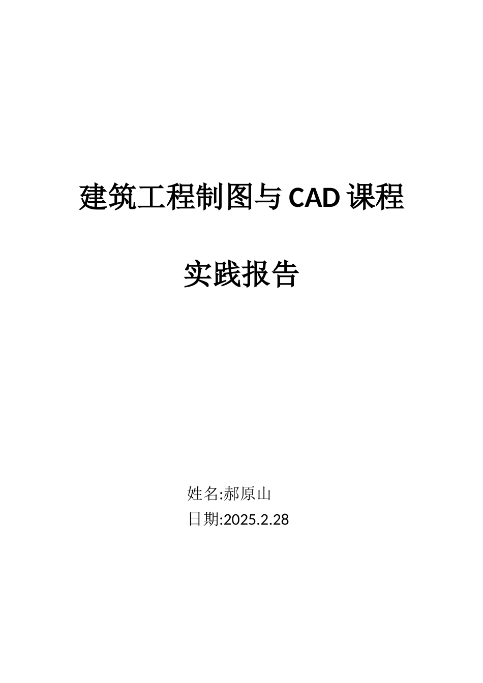 建筑工程制图与CAD课程实践报告_第1页