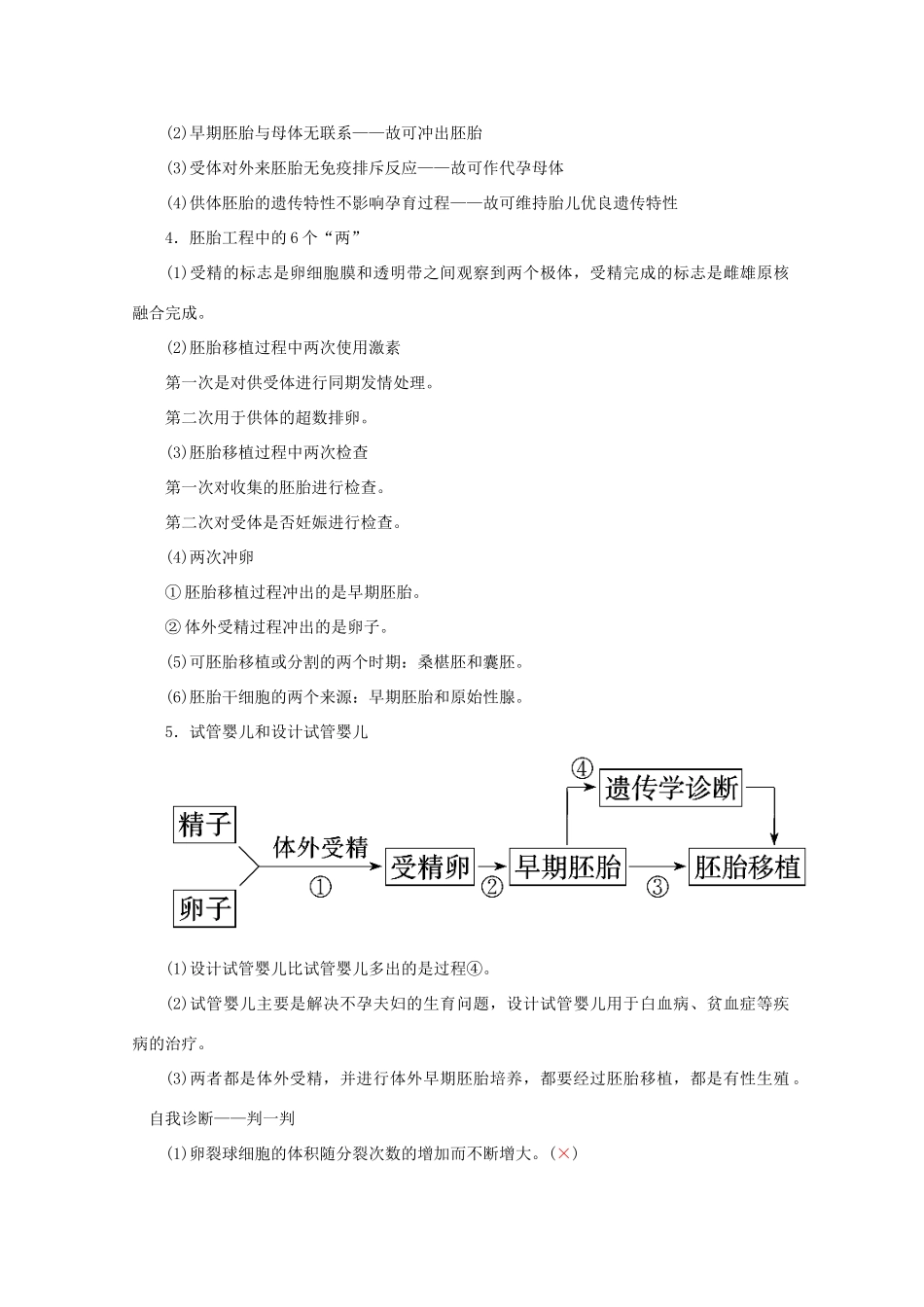 高考生物艺考生大二轮总复习 上篇 专题九 生物技术与工程 第16讲 胚胎工程、生物技术安全性与伦理问题 高频命题点1 胚胎工程教学案-人教版高三全册生物教学案_第2页