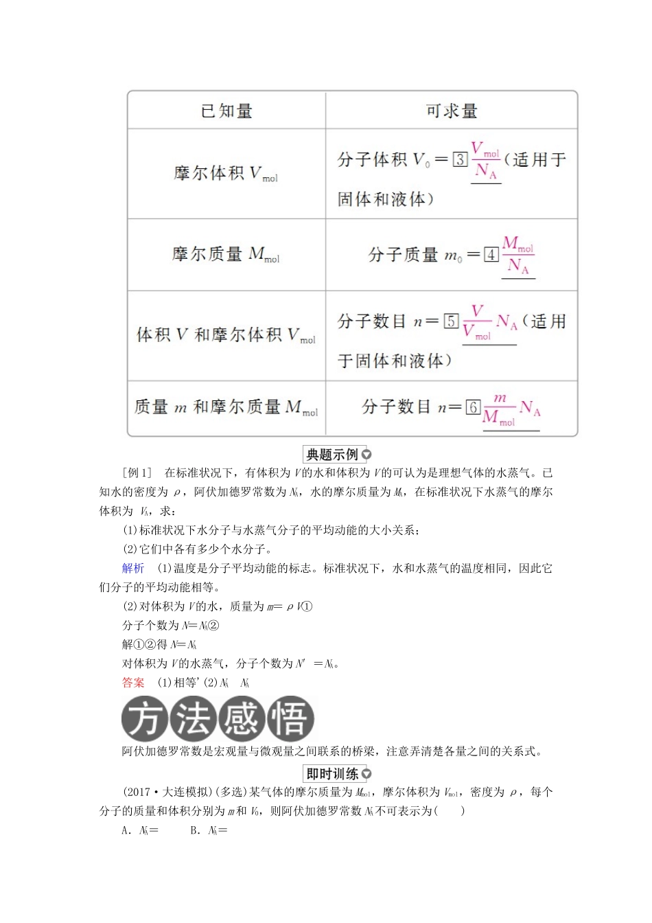 （全国版）高考物理一轮复习 第14章 选考部分 第50课时 分子动理论、内能学案-人教版高三全册物理学案_第2页