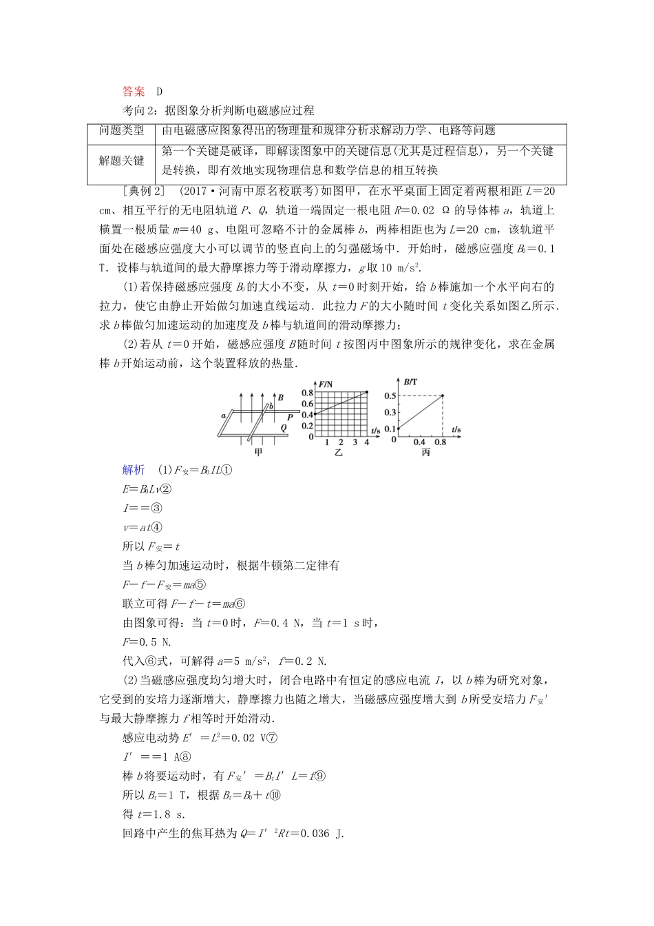 高考物理 电磁感应精讲精练 电磁感应的综合应用之图像问题学案-人教版高三全册物理学案_第3页