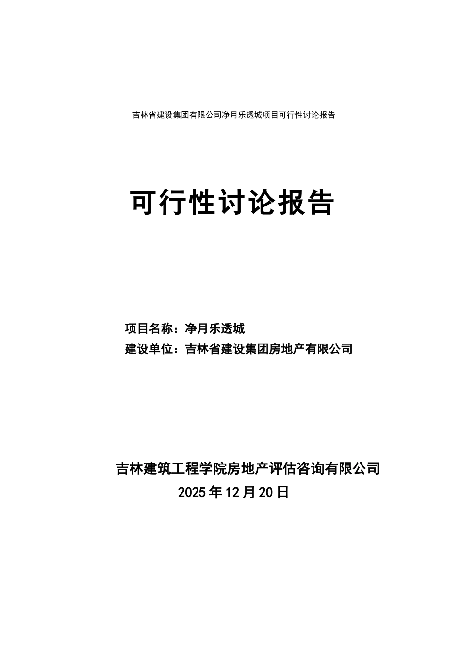 建设集团有限公司净月乐透城项目可行性研究报告_第2页
