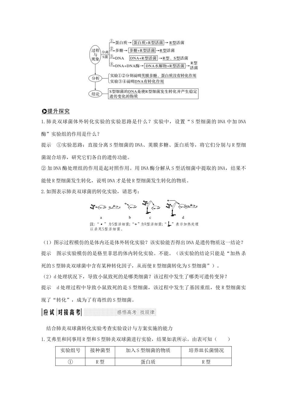 高考生物总复习 第16讲 探索遗传物质的过程教案 苏教版-苏教版高三全册生物教案_第2页