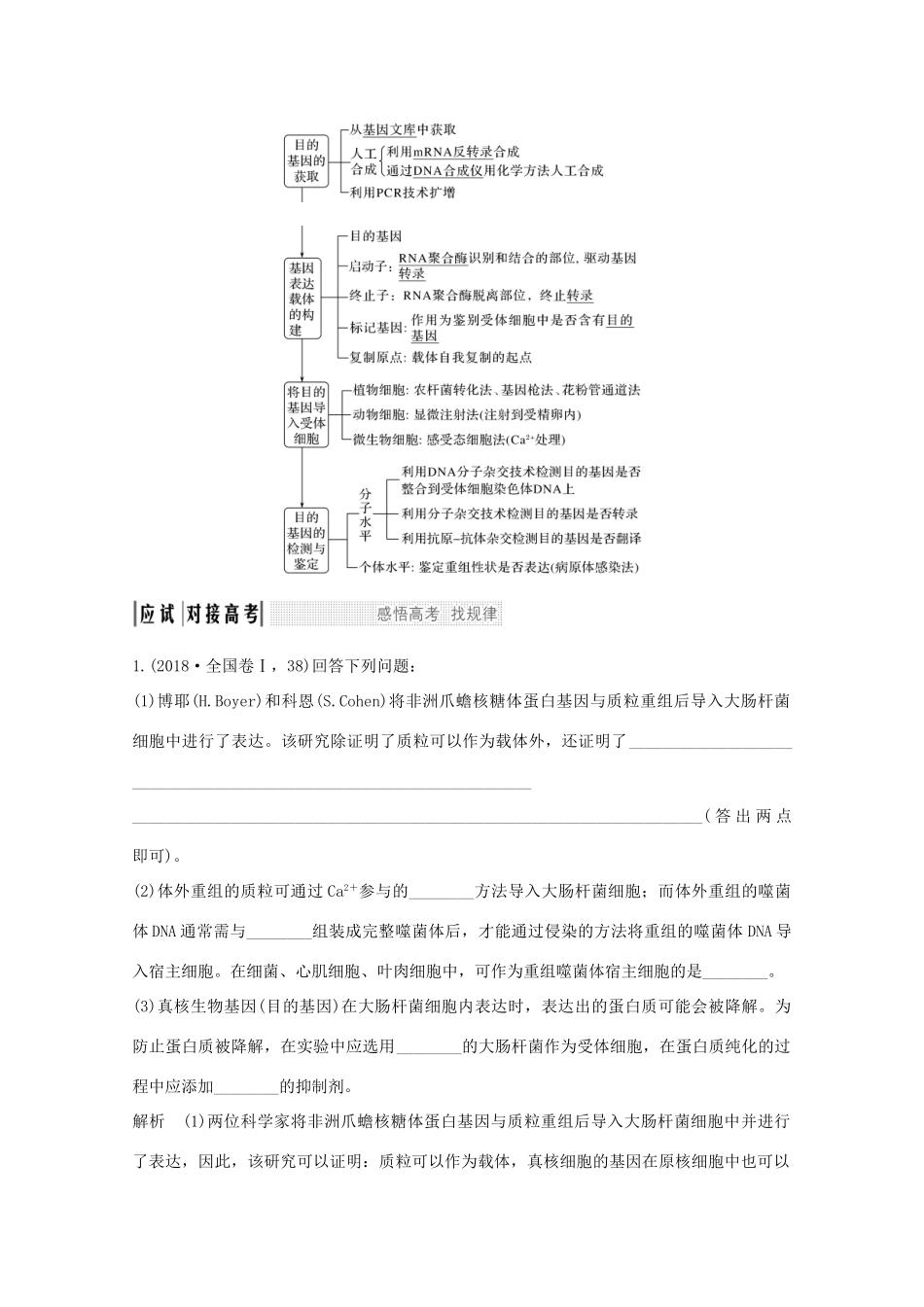 高考生物总复习 第30讲 基因工程教案 中图版-中图版高三全册生物教案_第2页