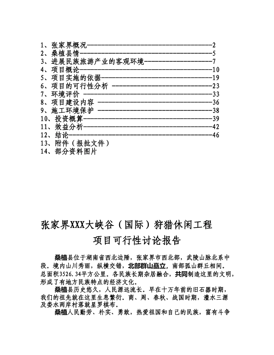 张家界XXX大峡谷狩猎休闲可行性研究报告_第3页