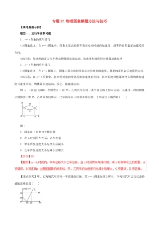 高考物理 考纲解读与热点难点突破 专题17 物理图象解题方法与技巧教学案-人教版高三全册物理教学案