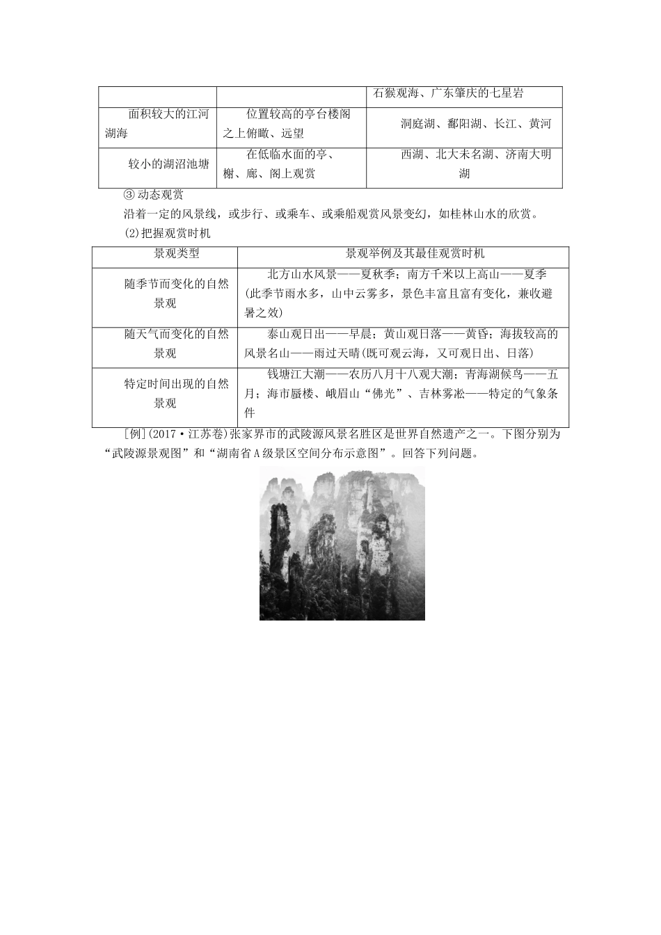 （全国通用版）高考地理大一轮复习 第二十章 选修地理 第46讲 旅游地理优选学案-人教版高三选修地理学案_第3页