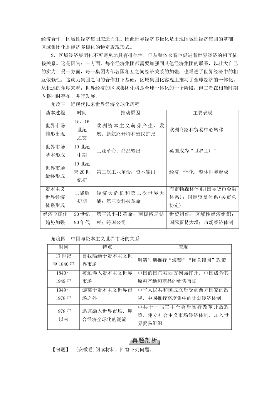 （全国通用版）高考历史大一轮复习 第十一单元 世界经济的全球化趋势 高考必考题突破讲座11 战后世界经济的一体化趋势学案-人教版高三全册历史学案_第2页