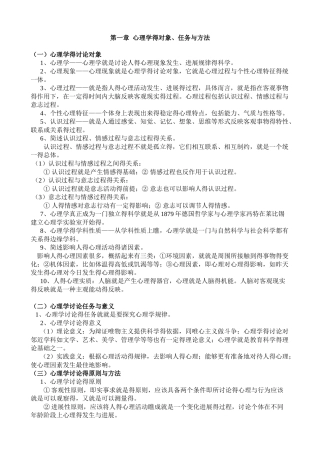 心理学必考的知识点整理