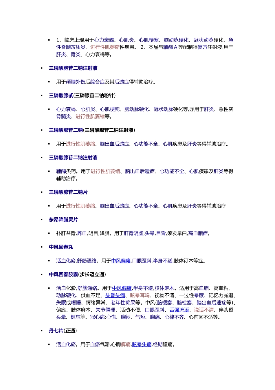 心脑血管疾病药物全汇总_第3页