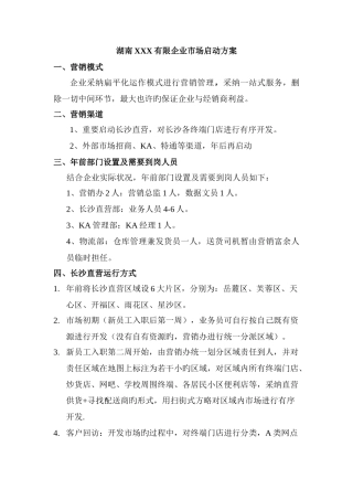 快消品营销方案