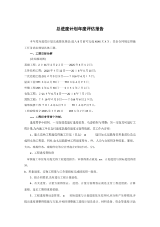 总季度计划年度评估报告