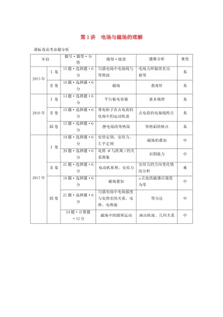 高考物理大二轮复习 专题六 电场与磁场 第1讲 电场与磁场的理解讲学案-人教版高三全册物理学案