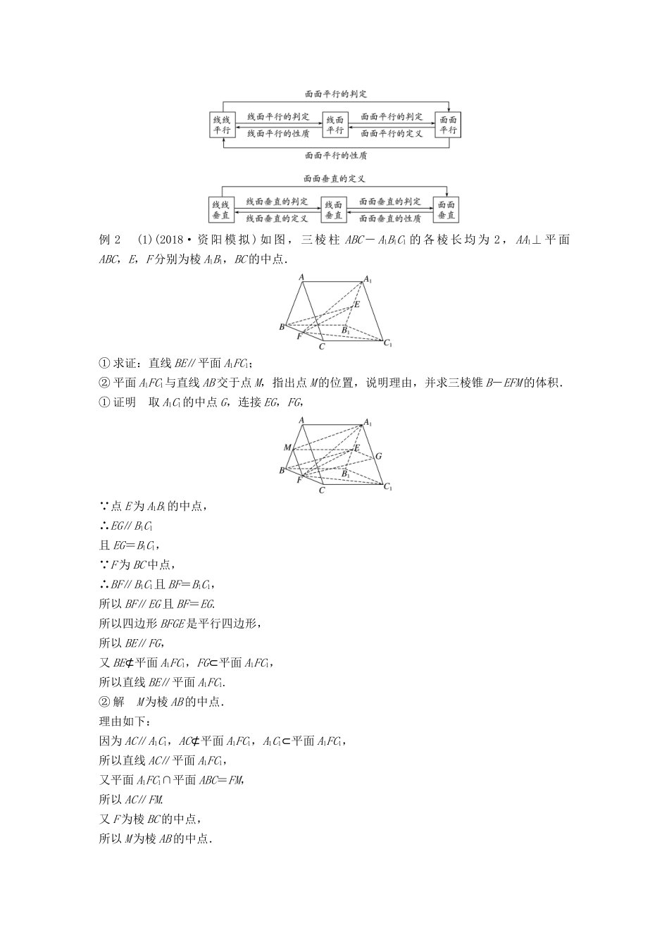 （全国通用版）高考数学二轮复习 专题四 立体几何与空间向量 第2讲 空间中的平行与垂直学案 理-人教版高三全册数学学案_第3页