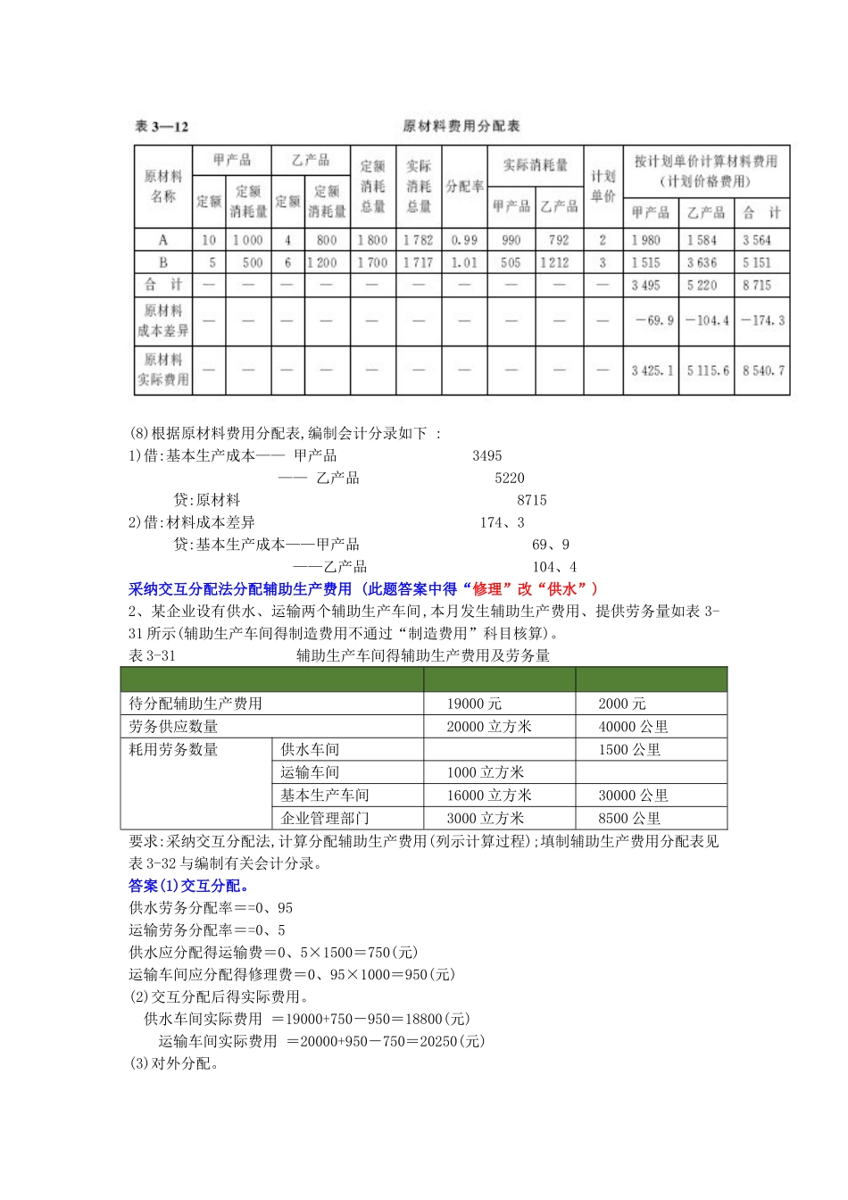 成本会计课后习题答案_第2页