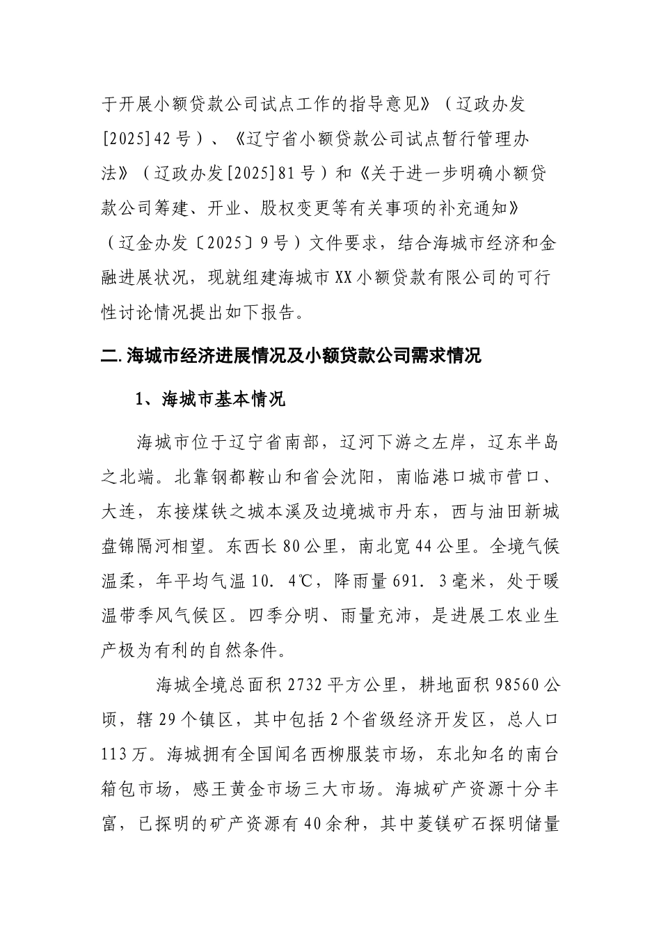 成立小额贷款公司项目可行性研究报告_第2页