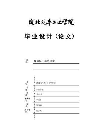 我国电子商务现状-优秀毕业设计