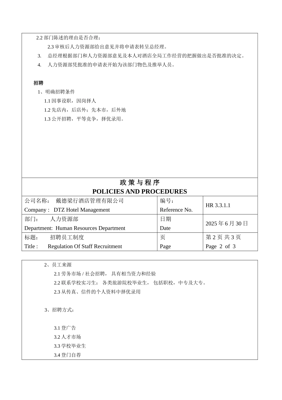 戴德梁行酒店人力资源部政策与程序_第2页