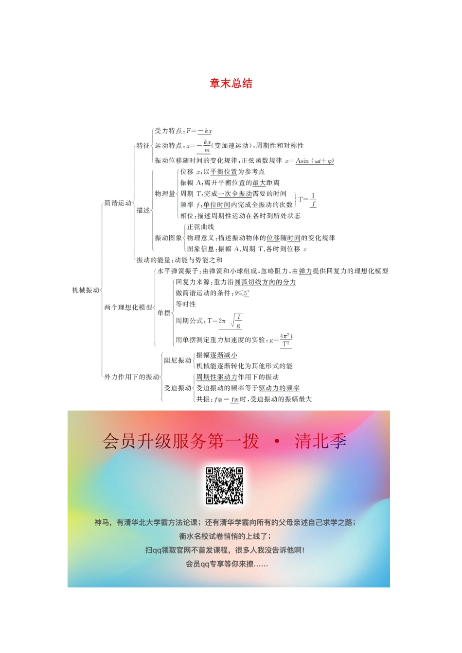 高考物理 主题2 第I部分 机械振动章末总结学案（必修1）-人教版高三必修1物理学案_第1页