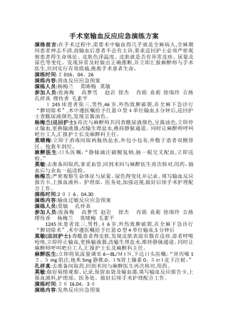 手术室输血反应应急演练