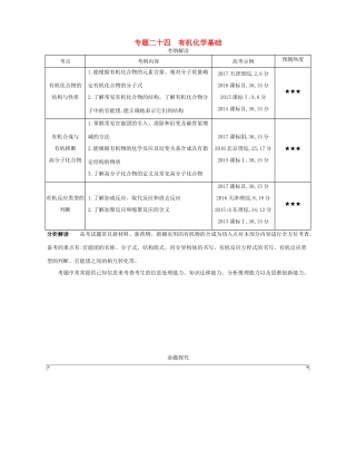 （A版）高考化学总复习 专题二十四 有机化学基础学案-人教版高三全册化学学案