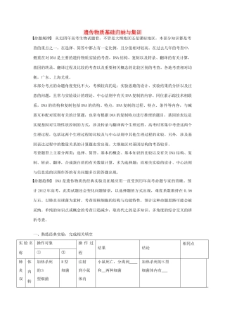 高考生物大一轮复习 26 遗传物质基础归纳与集训专题学案-人教版高三全册生物学案