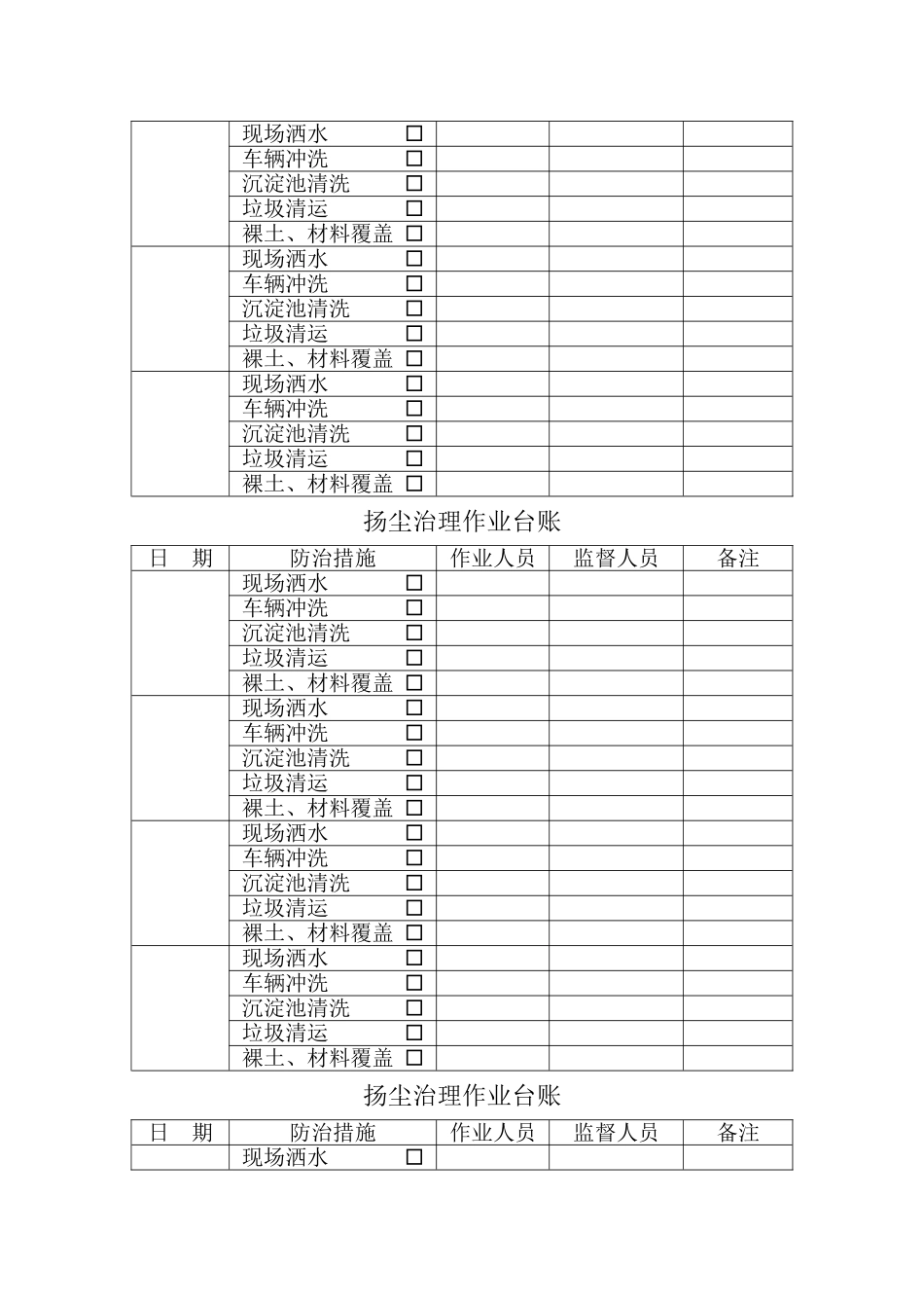 扬尘治理作业台账_第3页