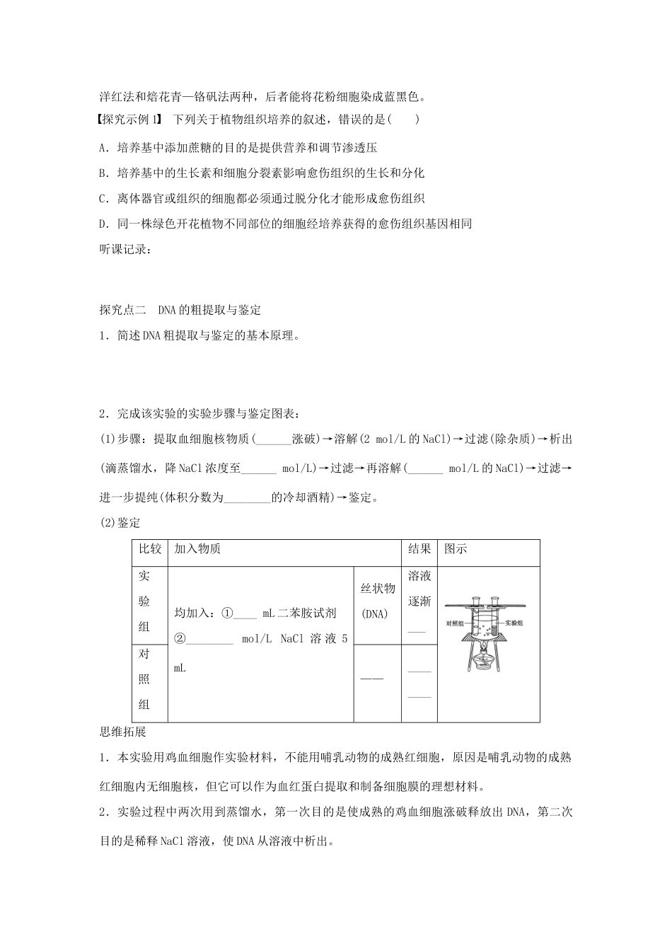 高考生物大一轮复习 55 植物组织培养技术及学案-人教版高三全册生物学案_第3页