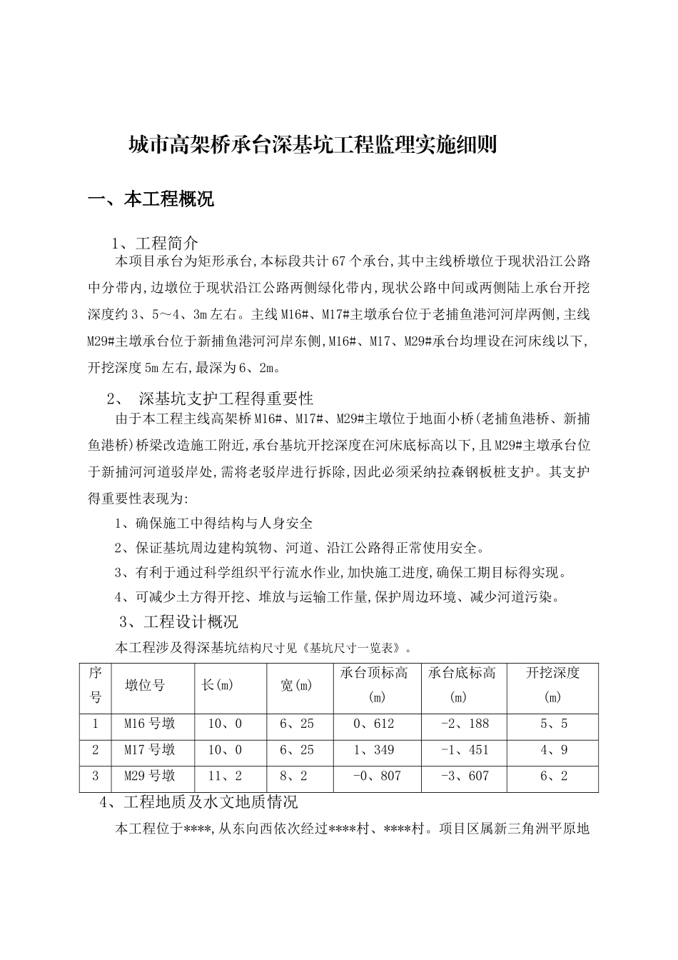 承台深基坑工程监理实施细则_第1页