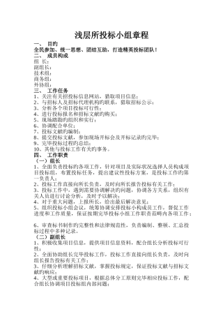投标小组章程