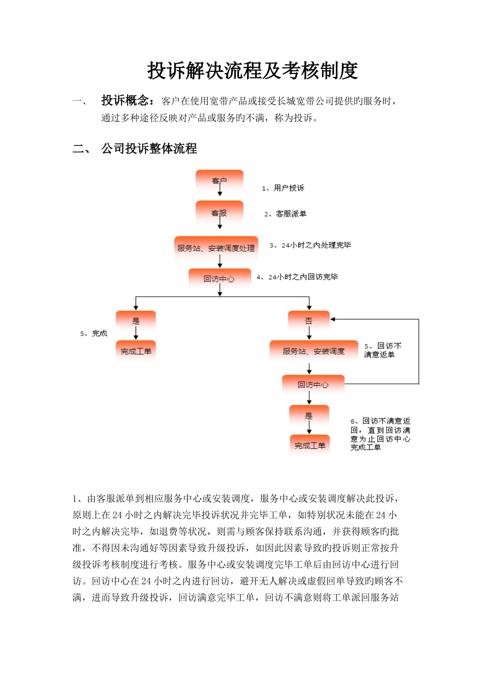 投诉处理流程及考核制度签报_第1页