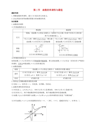 高考数学总复习 专题2.2 函数的单调性与最值导学案 理-人教版高三全册数学学案