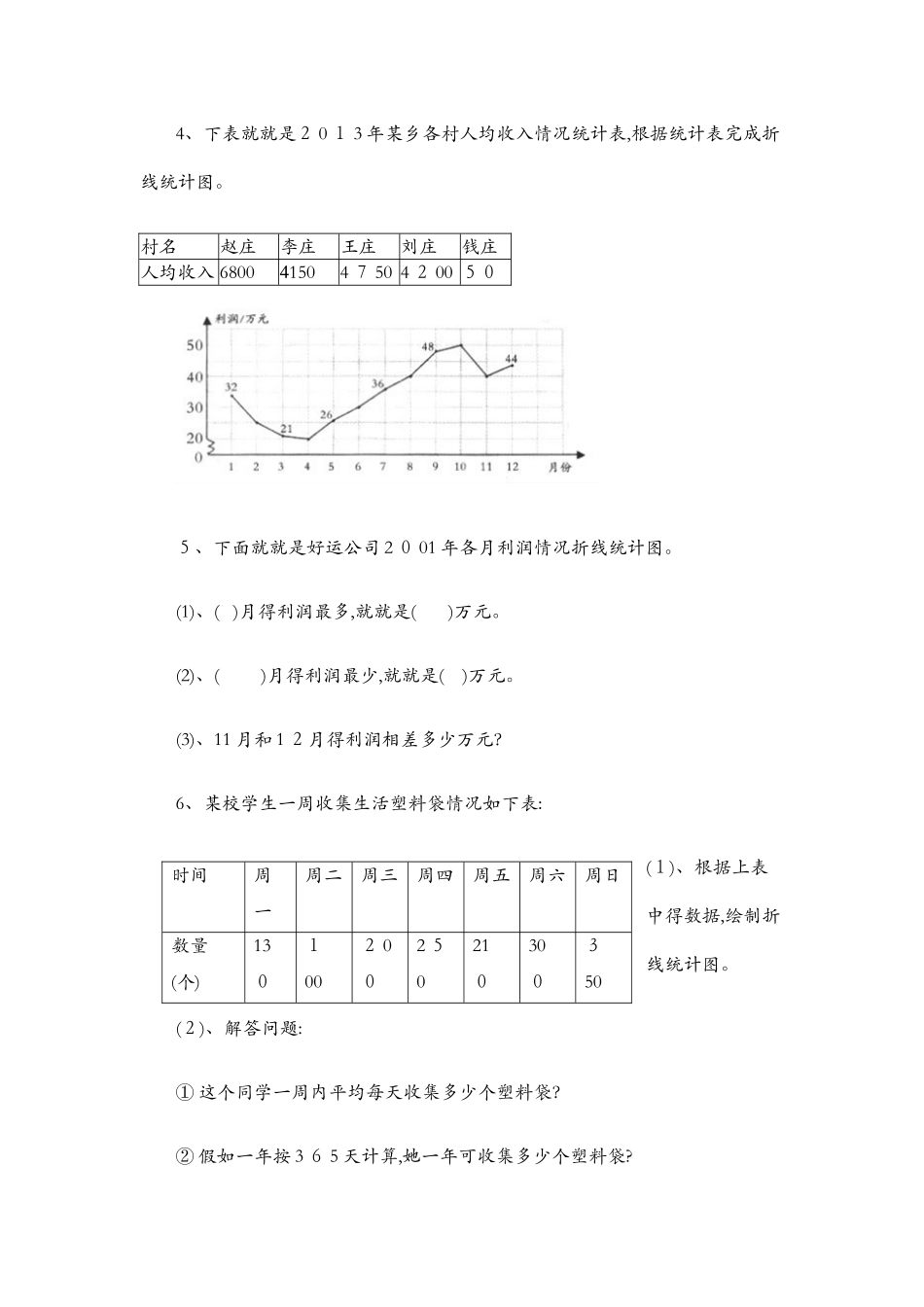 折线统计图习题_第2页