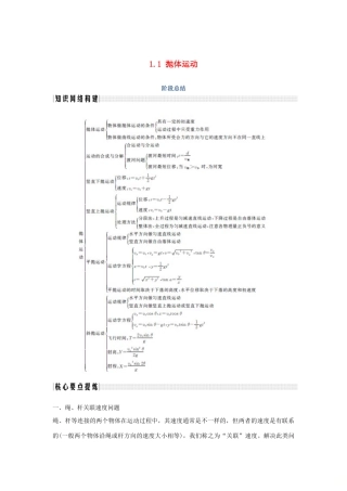 高考物理 主题一 曲线运动与万有引力定律 1.1 抛体运动阶段总结学案 粤教版-粤教版高三全册物理学案