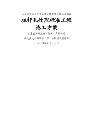拉杆孔处理标准工程施工方案