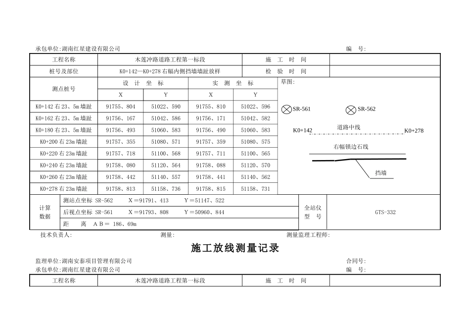 挡土墙放线测量记录_第2页