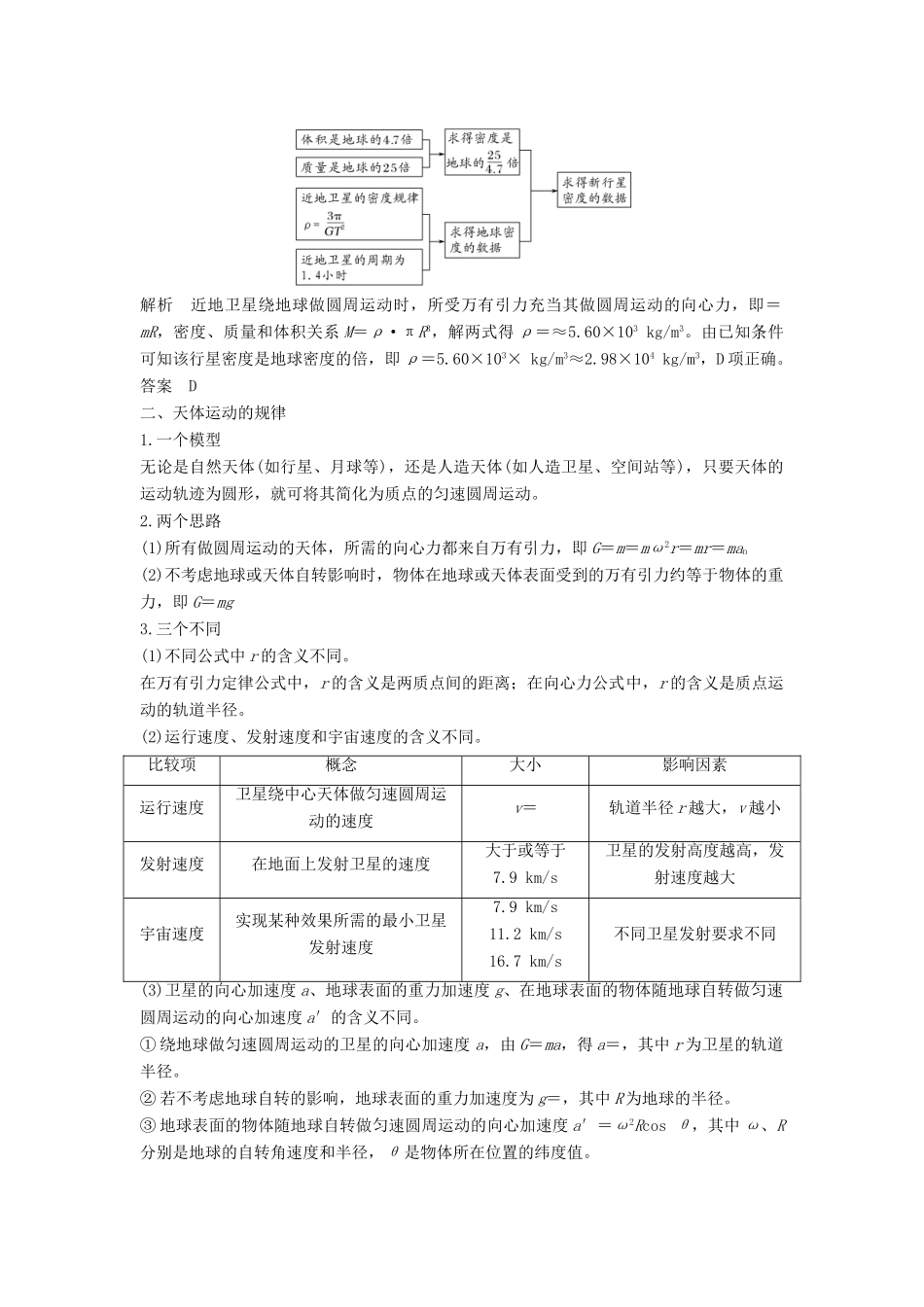 高考物理 主题一 曲线运动与万有引力定律 第三章 万有引力定律阶段总结学案 教科版-教科版高三全册物理学案_第2页