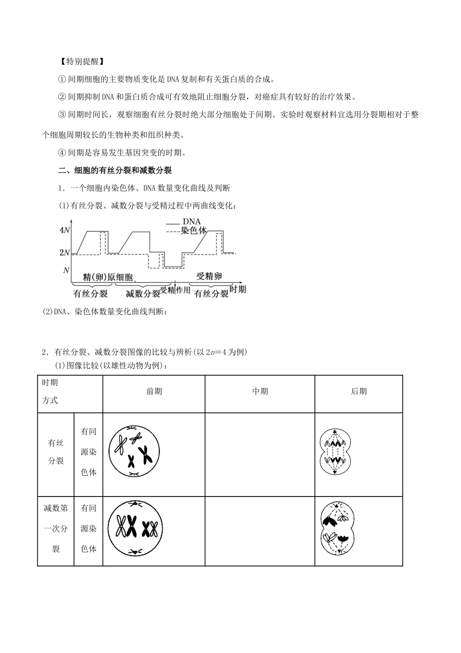 高考生物二轮复习 专题04 细胞的生命历程教学案（含解析）-人教版高三全册生物教学案_第2页