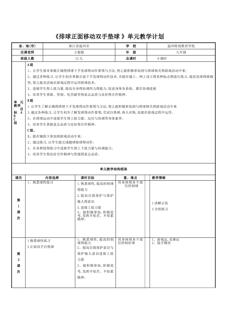 排球正面移动双手垫球_第1页
