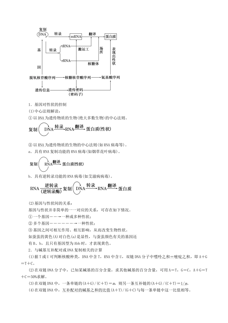 高考生物二轮复习 专题05 遗传的分子基础教学案（含解析）-人教版高三全册生物教学案_第3页