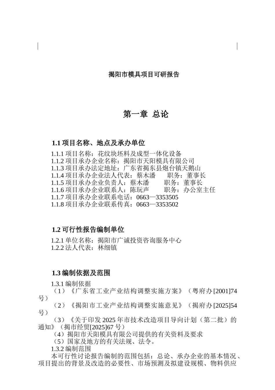 揭阳市模具项目可研报告_第2页